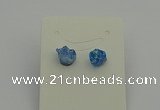 NGE5185 5*8mm - 6*10mm nuggets plated druzy quartz earrings