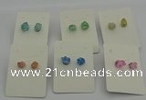 NGE5190 5*8mm - 6*10mm nuggets plated druzy quartz earrings