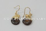 NGE56 12*16mm - 13*18mm ammonite gemstone earrings wholesale