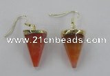 NGE61 14*20mm - 15*22mm cone agate gemstone earrings wholesale