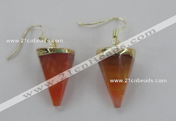 NGE61 14*20mm - 15*22mm cone agate gemstone earrings wholesale
