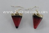 NGE62 14*20mm - 15*22mm cone agate gemstone earrings wholesale