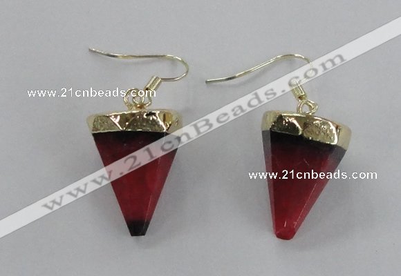 NGE62 14*20mm - 15*22mm cone agate gemstone earrings wholesale