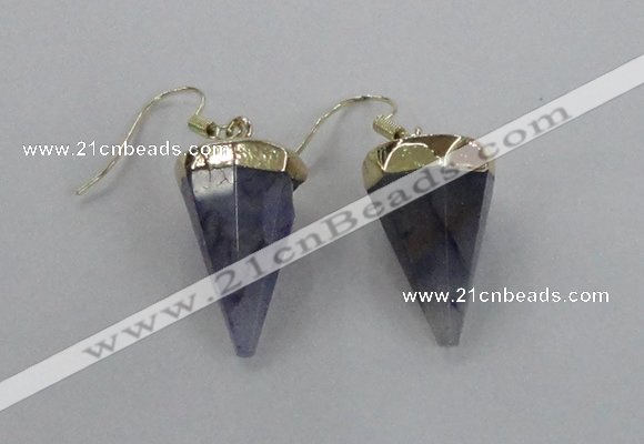 NGE63 14*20mm - 15*22mm cone agate gemstone earrings wholesale