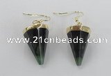 NGE65 14*20mm - 15*22mm cone agate gemstone earrings wholesale