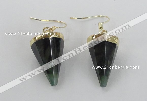 NGE65 14*20mm - 15*22mm cone agate gemstone earrings wholesale