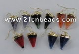 NGE66 14*20mm - 15*22mm cone agate gemstone earrings wholesale