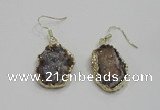 NGE80 18*25mm - 20*25mm freeform druzy agate gemstone earrings