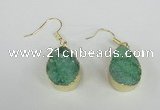 NGE88 15*20mm teardrop druzy agate gemstone earrings wholesale