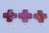 NGP03 5PCS 45*45mm cross dyed imperial jasper pendants wholesale