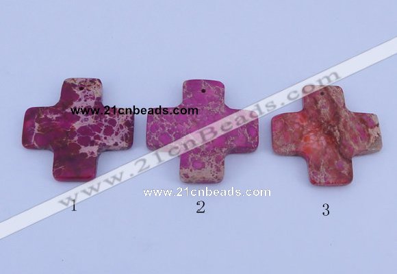 NGP03 5PCS 45*45mm cross dyed imperial jasper pendants wholesale