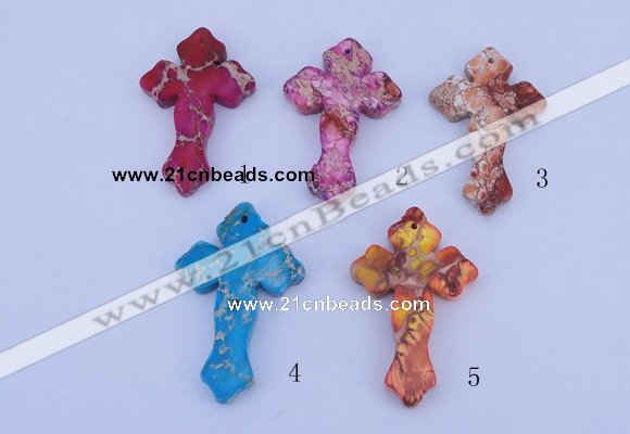 NGP04 5PCS 38*60mm cross dyed imperial jasper pendants wholesale