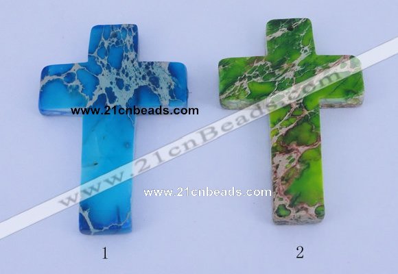 NGP05 5PCS 40*60mm cross dyed imperial jasper pendants wholesale