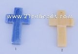 NGP06 5PCS 40*60mm cross blue lace agate pendants wholesale