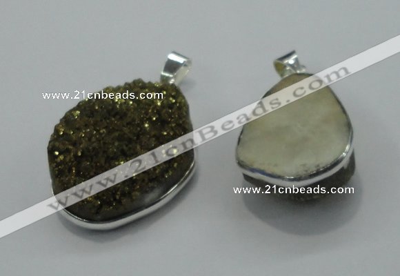 NGP1002 25*35mm - 35*45mm freeform druzy agate beads pendant