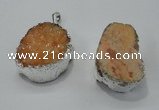 NGP1007 25*35mm - 35*45mm freeform druzy agate beads pendant