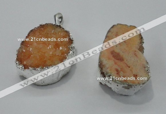 NGP1007 25*35mm - 35*45mm freeform druzy agate beads pendant