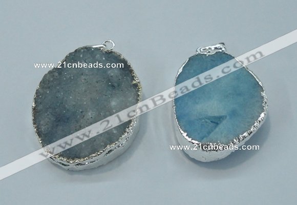 NGP1010 25*35mm - 35*45mm freeform druzy agate beads pendant