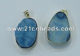 NGP1021 25*35mm - 35*45mm freeform druzy agate beads pendant