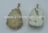 NGP1023 25*35mm - 35*45mm freeform druzy agate beads pendant