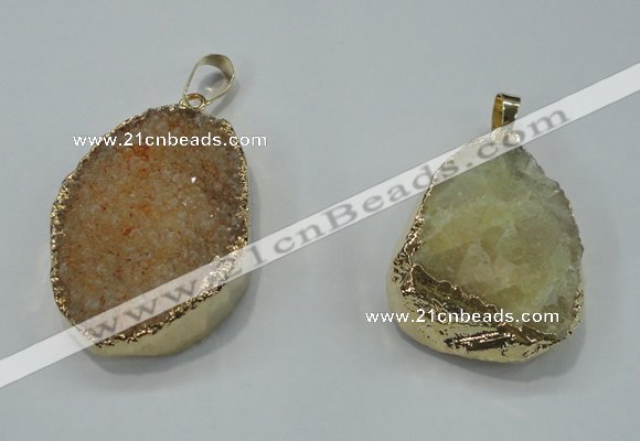 NGP1025 25*35mm - 35*45mm freeform druzy agate beads pendant