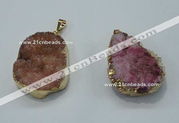 NGP1026 25*35mm - 35*45mm freeform druzy agate beads pendant