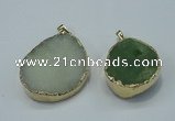 NGP1027 25*35mm - 35*45mm freeform druzy agate beads pendant