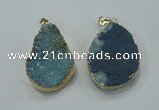 NGP1028 25*35mm - 35*45mm freeform druzy agate beads pendant