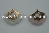 NGP1070 8*25*28mm rose quartz pendants with brass setting