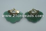 NGP1078 8*40*50mm gree aventurine pendants with brass setting