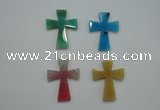 NGP1080 32*42mm cross agate gemstone pendants wholesale