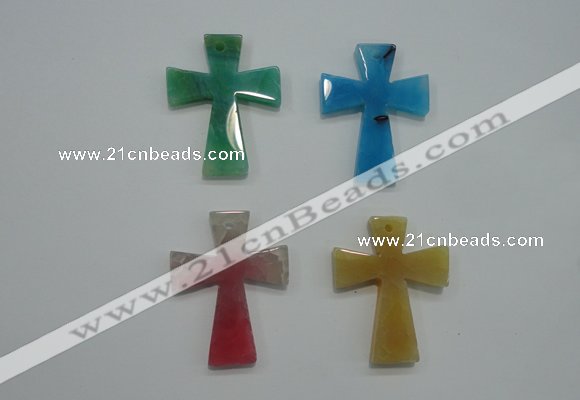 NGP1080 32*42mm cross agate gemstone pendants wholesale