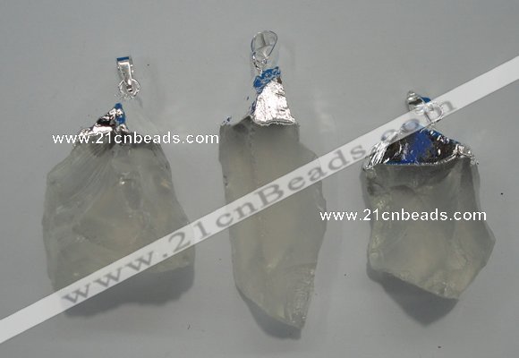 NGP1085 20*30mm - 25*50mm nuggets white crystal pendants