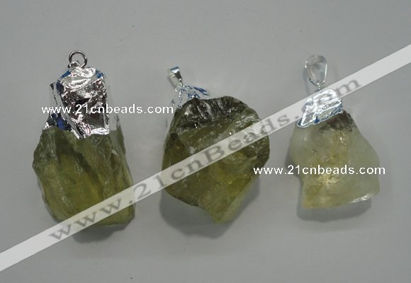 NGP1086 20*30mm - 25*50mm nuggets yellow quartz pendants