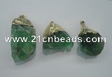 NGP1088 20*30mm - 25*50mm nuggets green fluorite pendants