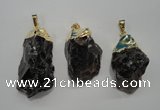 NGP1089 20*30mm - 25*50mm nuggets smoky quartz pendants