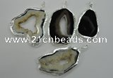 NGP1116 30*45 - 45*55mm freeform druzy agate pendants with brass setting