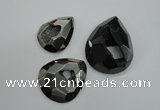NGP1130 40*45 - 50*55mm faceted teardrop plated druzy agate pendants
