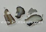 NGP1145 25*35mm - 40*60mm freeform agate pendants with brass setting