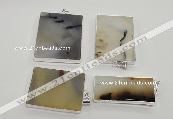 NGP1153 25*35mm - 40*50mm freeform agate pendants with brass setting