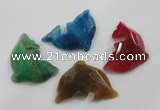 NGP1219 35*55mm carved fish agate gemstone pendants wholesale