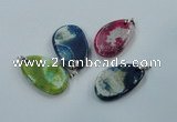 NGP1228 30*45mm - 35*50mm freeform agate pendants with brass setting