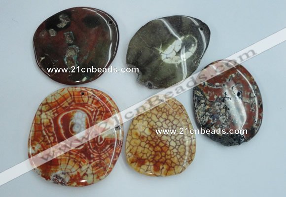 NGP1278 45*55mm - 60*70mm freeform agate gemstone pendants wholesale