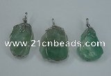 NGP1293 18*30mm – 25*35mm nuggets green fluorite pendants