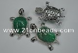 NGP1297 43*60mm tortoise agate pendants with crystal pave alloy settings