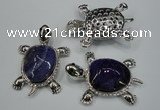 NGP1299 43*60mm tortoise agate pendants with crystal pave alloy settings