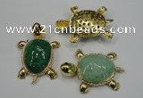 NGP1306 43*60mm tortoise agate pendants with crystal pave alloy settings