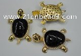 NGP1308 43*60mm tortoise agate pendants with crystal pave alloy settings