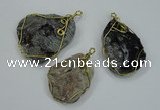 NGP1316 30*40mm - 35*50mm freeform agate pendants with brass setting