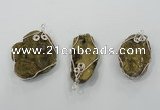 NGP1320 30*40mm - 45*55mm freeform agate pendants with brass setting